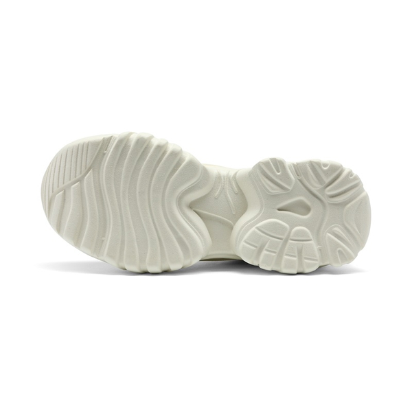 Breathable Mesh Platform Sneakers - WHITE - 5