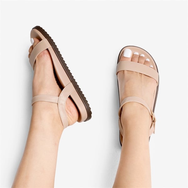  Comfort Arch Support Flat Sandals - NUDE - 1