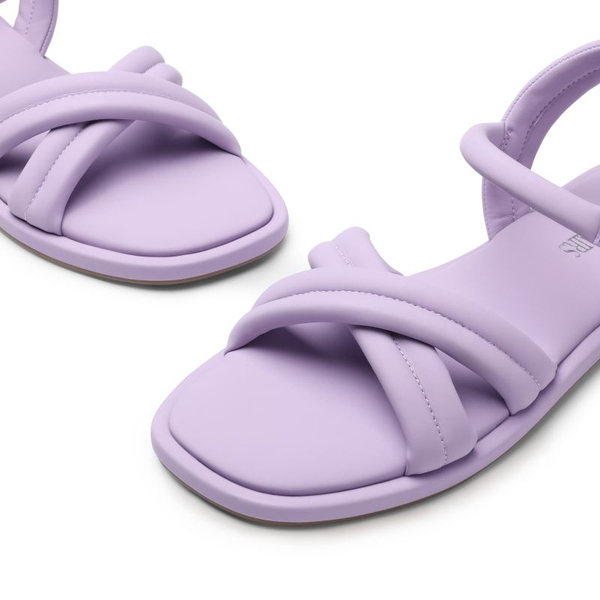 [Wonder Cloud] Gaia Square Toe Quilted Flat Sandals - PURPLE - 2