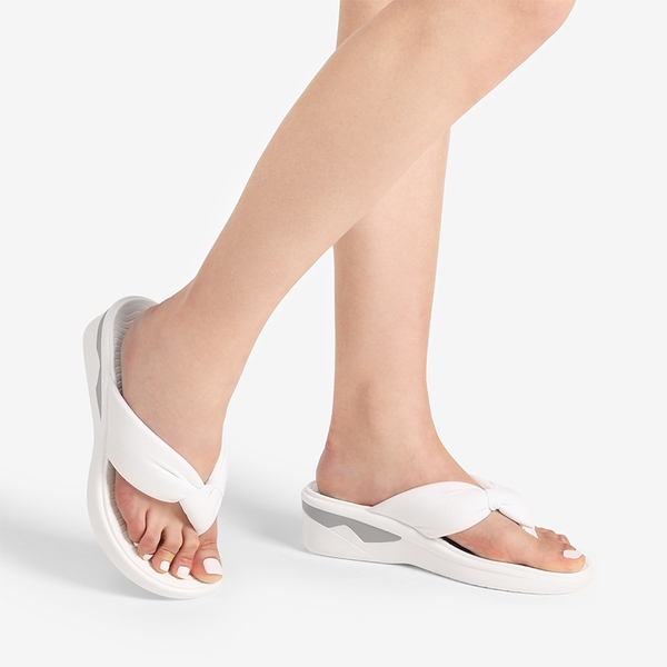 Soft Thong Knotted Flip Flops - WHITE - 1