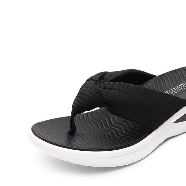 Soft Thong Knotted Flip Flops - BLACK - 4