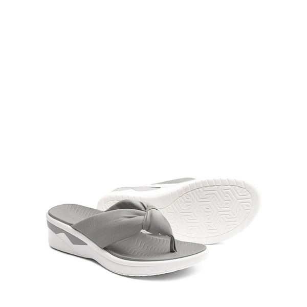 Soft Thong Knotted Flip Flops - GREY - 5