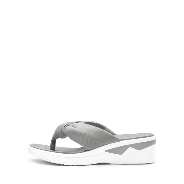 Soft Thong Knotted Flip Flops - GREY - 2