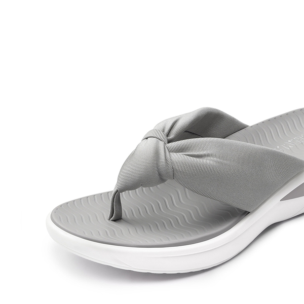 Soft Thong Knotted Flip Flops - GREY - 4