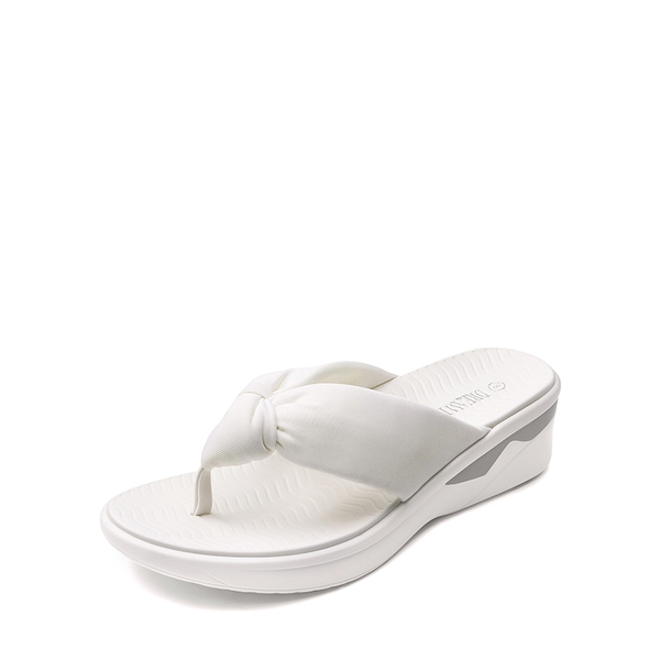 Soft Thong Knotted Flip Flops - WHITE -  0