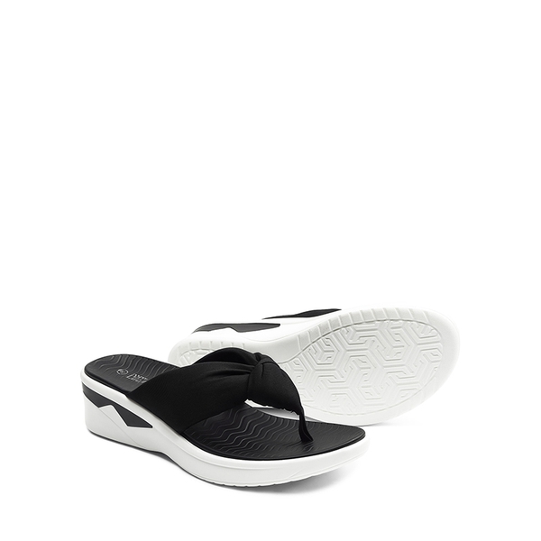 Soft Thong Knotted Flip Flops - BLACK - 5