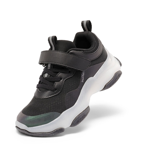 Kids Jelly Outsole Lightweight Breathable Sneakers - BLACK -  0