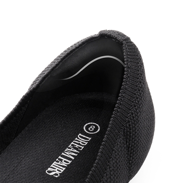 Breathable Bowknot Pointed Toe Knit Flats - BLACK - 3
