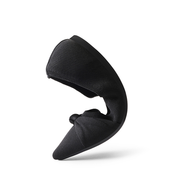 Breathable Bowknot Pointed Toe Knit Flats - BLACK - 2