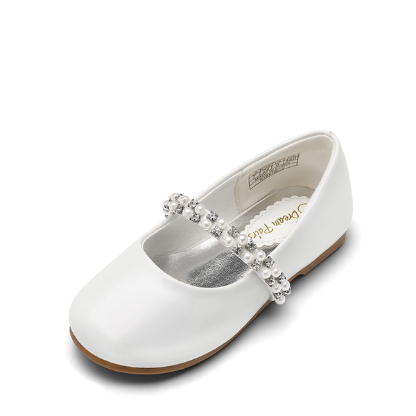 Toddler Girl's Mary Jane Ballerina Flats - WHITE PAT -  0
