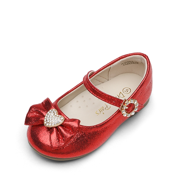 Girl's Bow Mary Jane Flats - RED -  0
