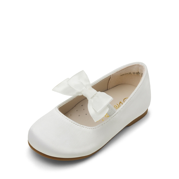 Girls Bow Ballerina Flats - WHITE -  0