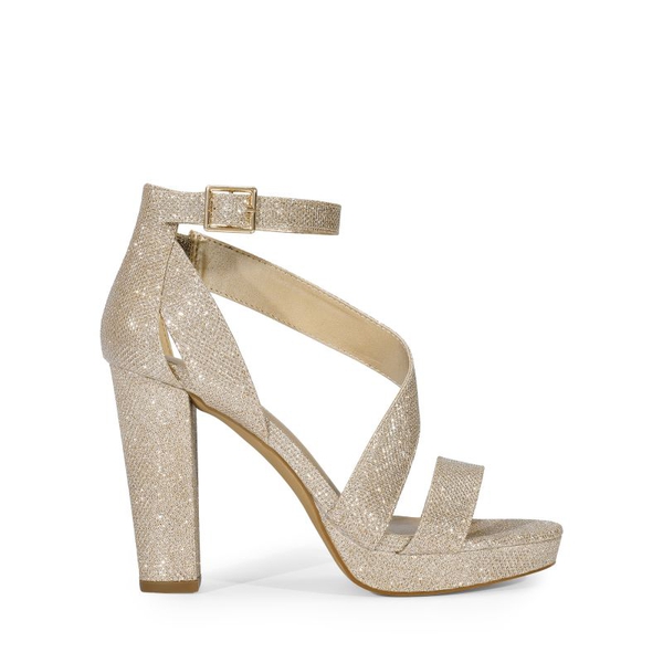 High Heel Platform Pump Sandals - GOLD - 2