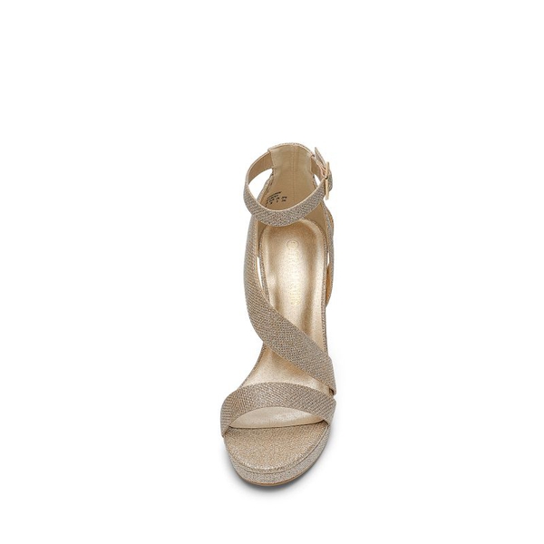 High Heel Platform Pump Sandals - GOLD - 3