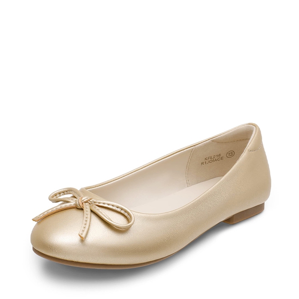 Girl's Fashion Bow Ballet Flats - GOLD -  0