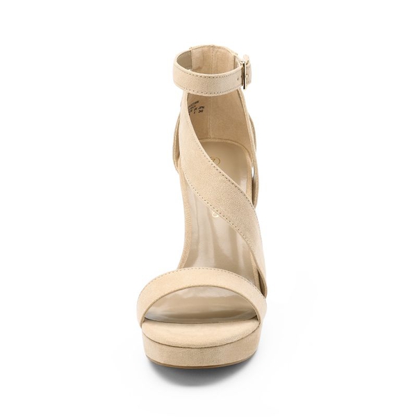 High Heel Platform Pump Sandals - NUDE SUEDE - 3