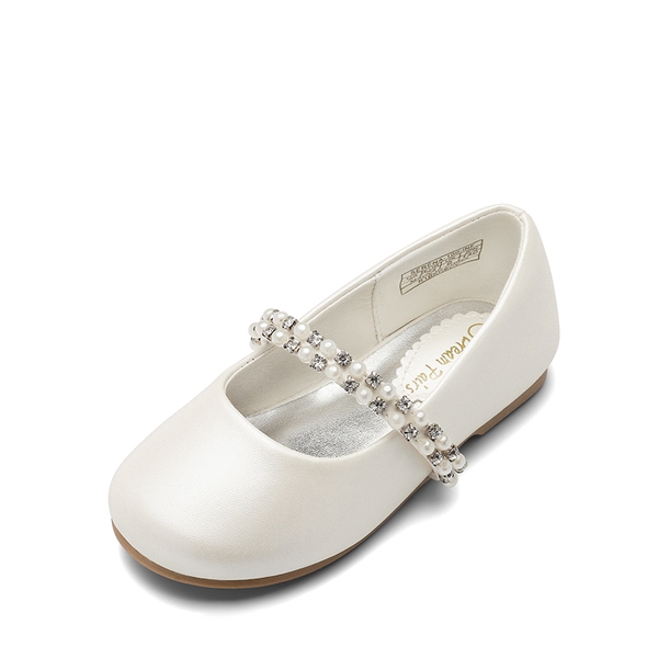 Toddler Girl's Mary Jane Ballerina Flats - IVORY -  0