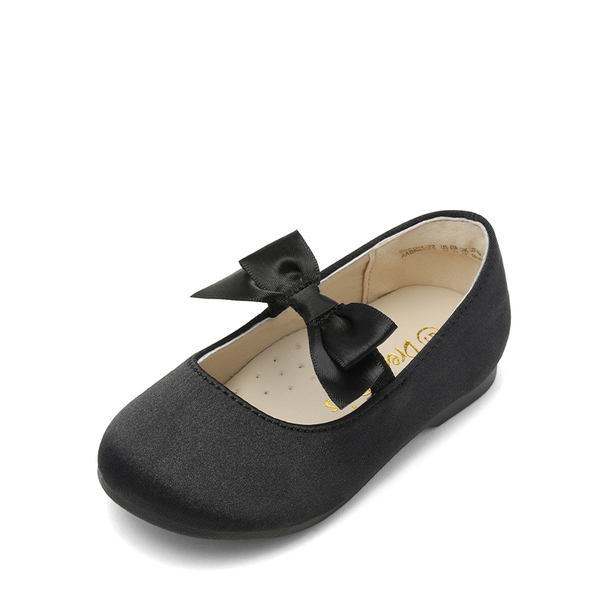 Girls Bow Ballerina Flats - BLACK -  0