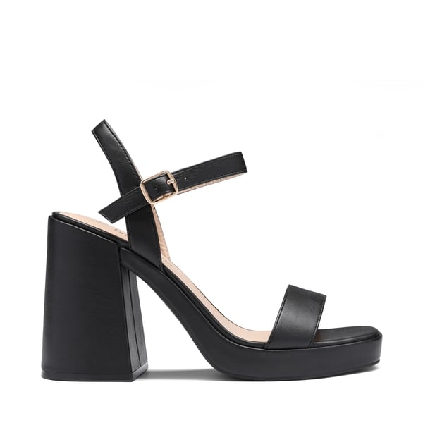 Platform Chunky High Heel Sandals - BLACK - 2