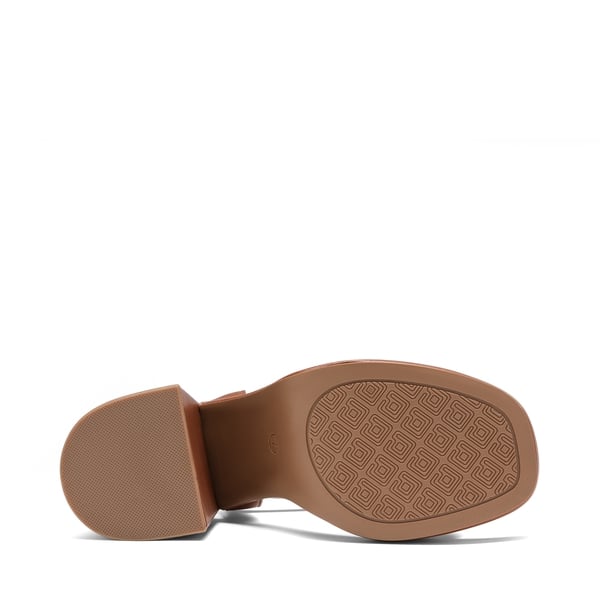Platform Chunky High Heel Sandals - TAN - 4