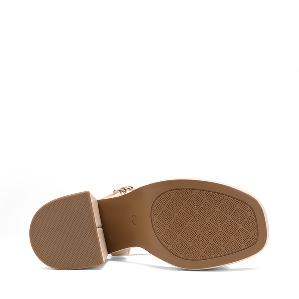Platform Chunky High Heel Sandals - NUDE - 4