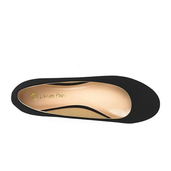 Wide Width Comfortable Ballerina Sparkly Flats - BLACK-NUBUCK - 2