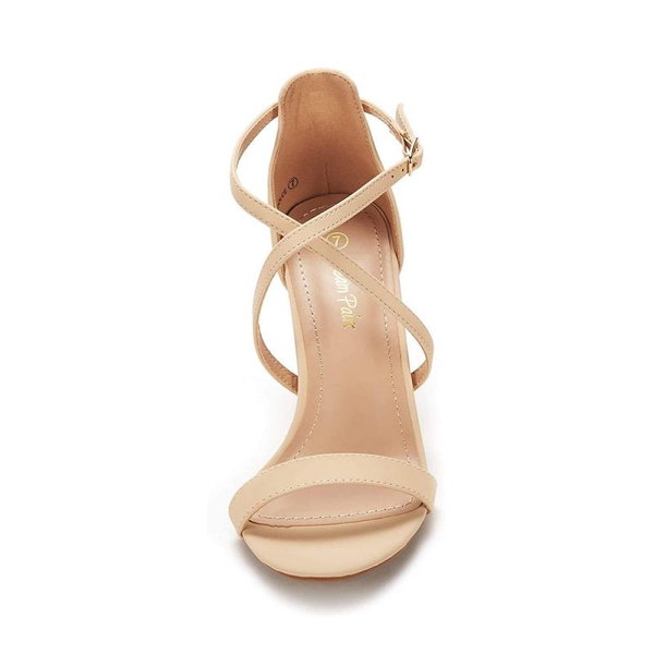 Wide Width Stiletto Pump Heels Sandals - NUDE-NUBUCK - 2