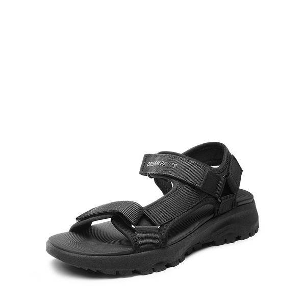 Hook and Loop Straps Walking Water Sandals - ALL BLACK -  0