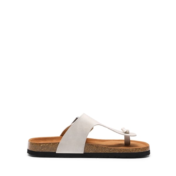 T-Strap Thong Flat Sandals - LIGHT GREY - 3
