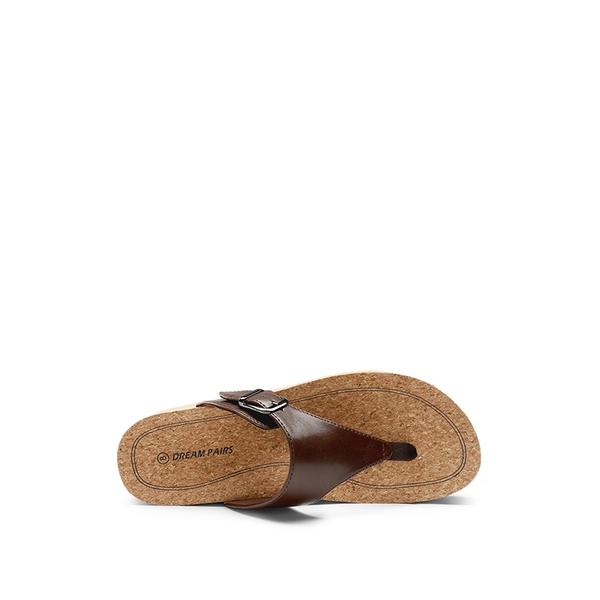 Arch Support Platform Thong Sandals - DARK BROWN - 3