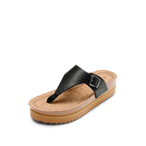 Arch Support Platform Thong Sandals - BLACK -  0