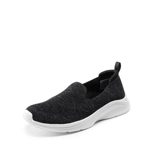 Lightweight Knit Slip on Walking Sneakers - BLACK -  0