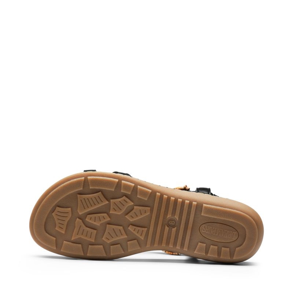 Elastic Ankle Strap Bohemian Flat Sandals - BLACK PU - 5