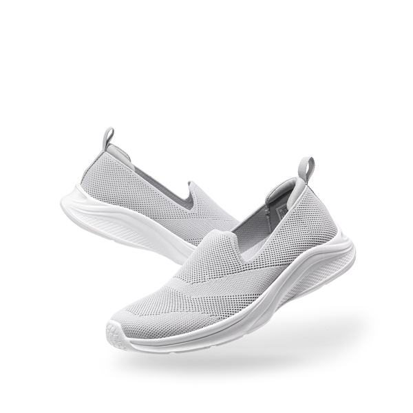 Lightweight Knit Slip on Walking Sneakers - LIGHT GREY - 2