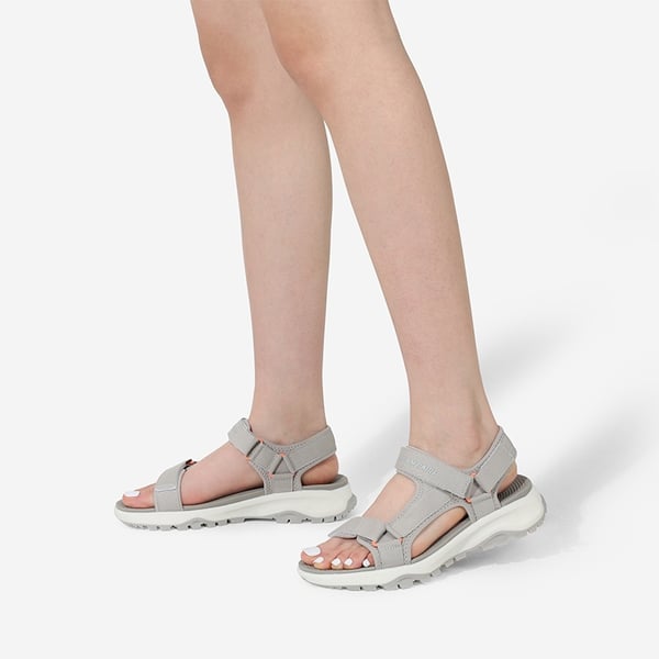 Hook and Loop Straps Walking Water Sandals - LIGHT COFFEE - 1