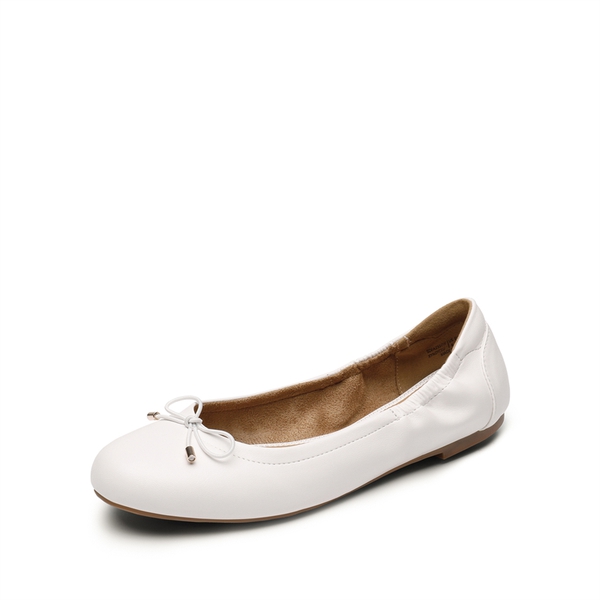 Bowknot Soft Foldable Ballet Flats - WHITE -  0