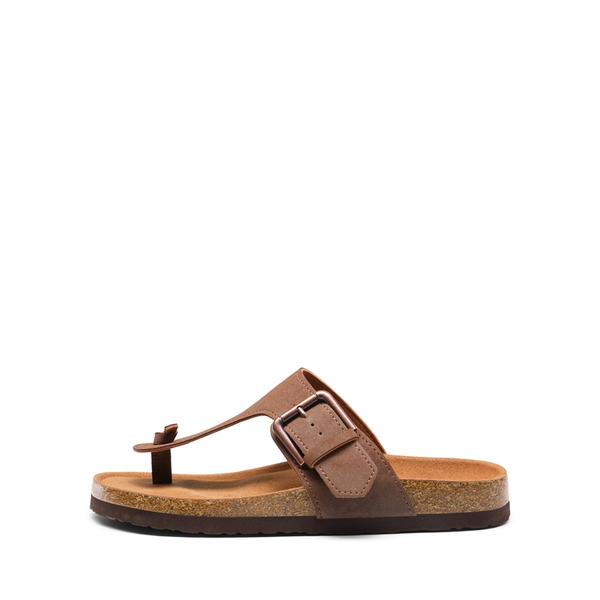 T-Strap Thong Flat Sandals - KHAKI - 2