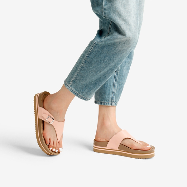 Arch Support Platform Thong Sandals - PINK - 1