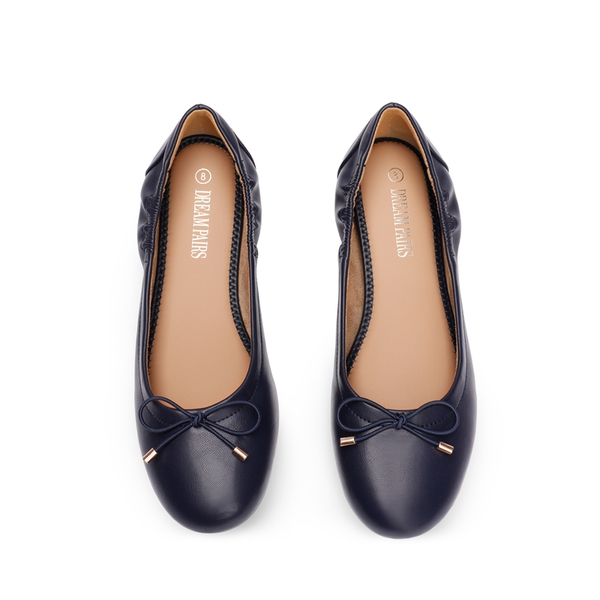 Bowknot Soft Foldable Ballet Flats - NAVY - 4