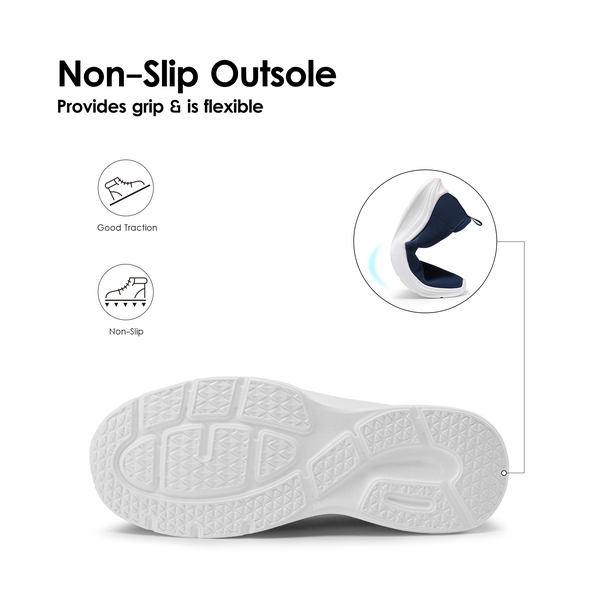 Lightweight Knit Slip on Walking Sneakers - NAVY - 4