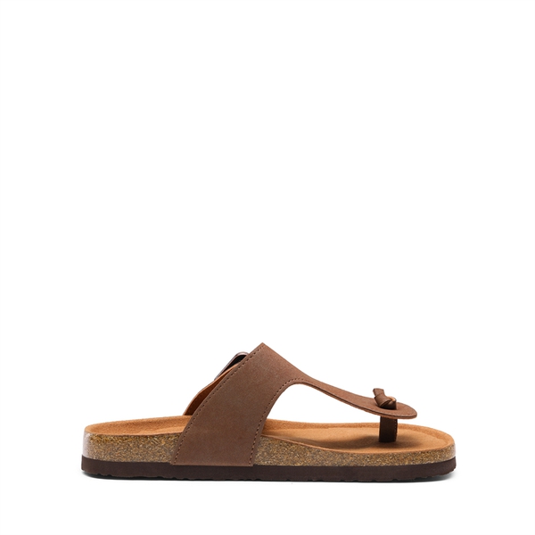 T-Strap Thong Flat Sandals - KHAKI - 3
