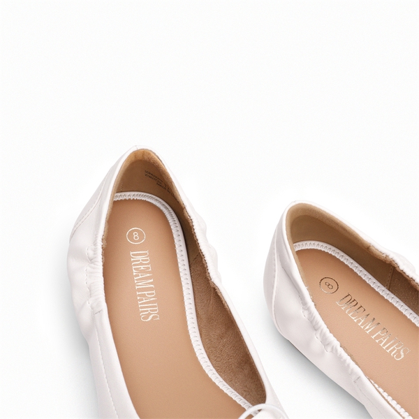 Bowknot Soft Foldable Ballet Flats - WHITE - 3