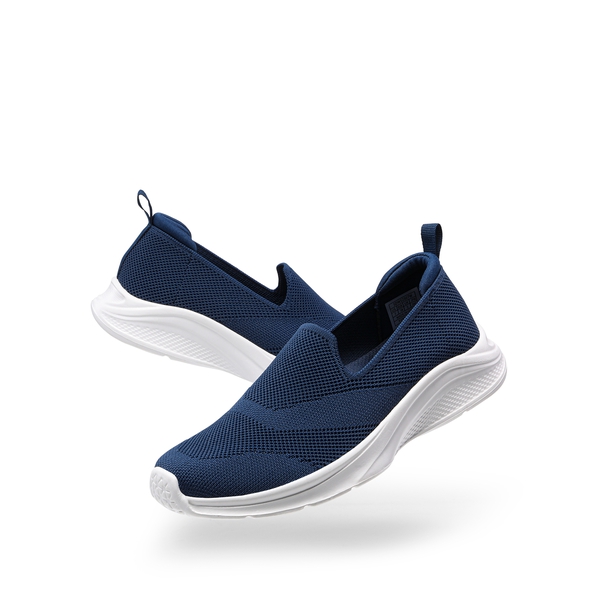 Lightweight Knit Slip on Walking Sneakers - NAVY - 2