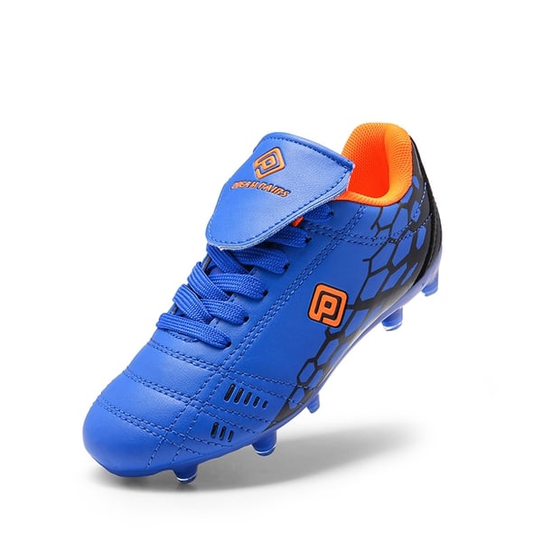 Boys & Girls Soccer Football Cleats Shoes - ROYAL BLUE ORANGE -  0