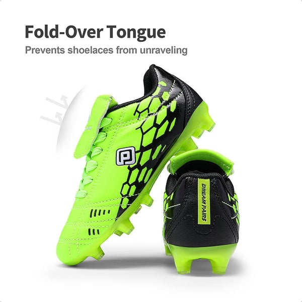 Boys & Girls Soccer Football Cleats Shoes - NEON GREEN BLACK - 3