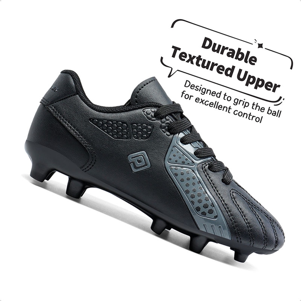 Boys & Girls Comfort Soccer Cleats - BLACK DARK GREY - 1