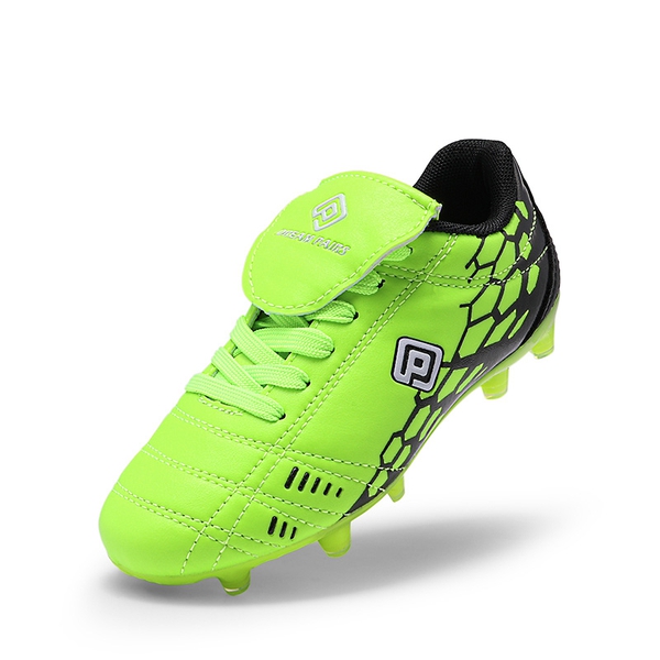 Boys & Girls Soccer Football Cleats Shoes - NEON GREEN BLACK -  0