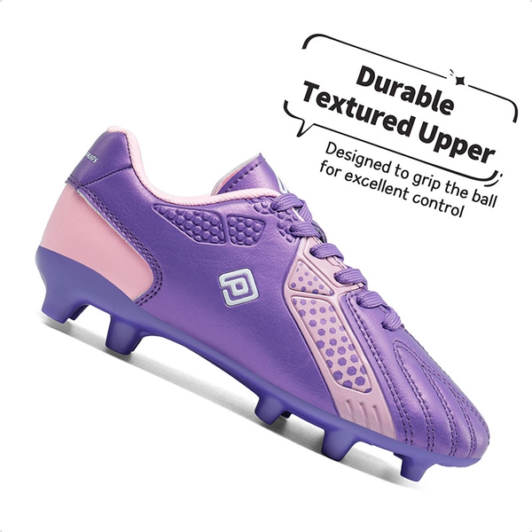 Boys & Girls Comfort Soccer Cleats - PURPLE PINK - 1