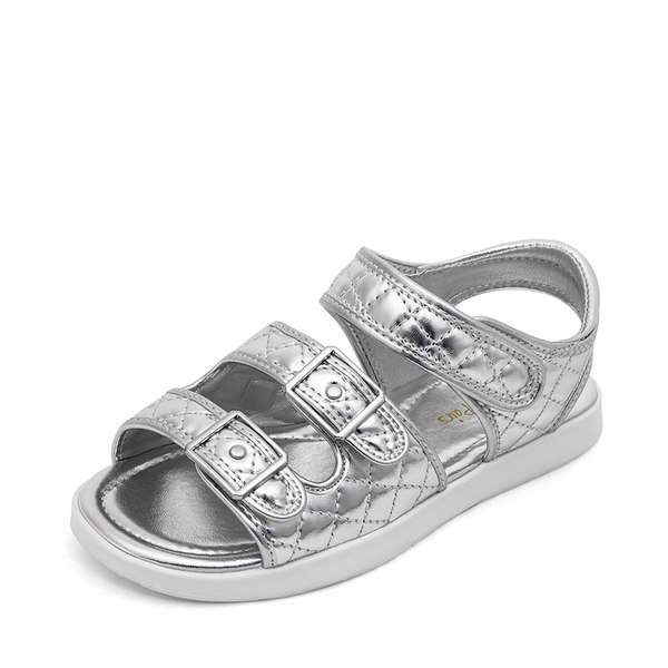 Girls Buckle Strap Sandals - SILVER -  0