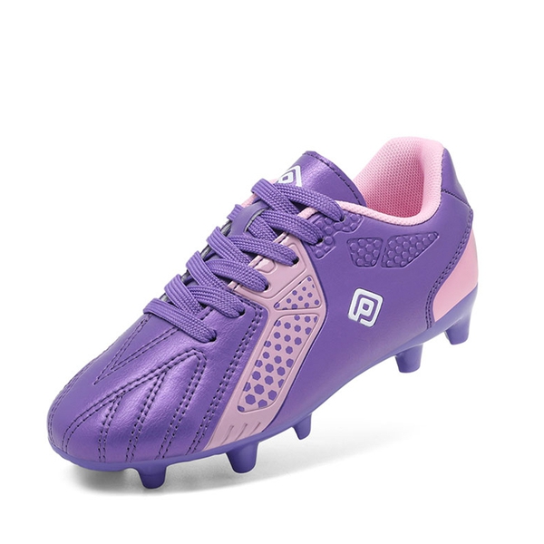 Boys & Girls Comfort Soccer Cleats - PURPLE PINK -  0